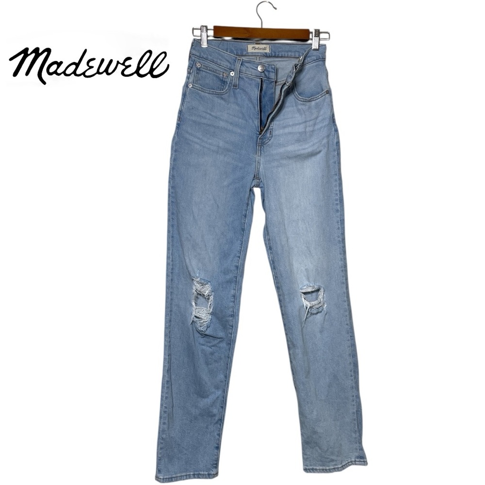 Madewell The Perfect Vintage Straight Jean in Danby Wash: Knee-Rip Edition 24/00